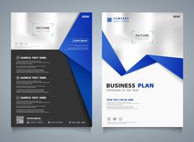 Abstract business brochure of blue template layout background. You can use for modern presentation of brochure, ad, flyer. vector