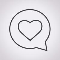 Heart speech bubble icon vector