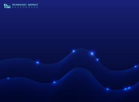 Tecnología abstracta línea ondulada patrón sobre fondo azul. Decoración para líneas de rayas modernas, diseño de elementos, anuncios, carteles, carátulas, regalos. vector