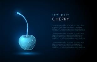 Abstract cherry. 3d low poly style design vector