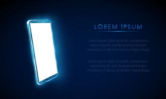 Abstract mobile phone with white empty screen. vector