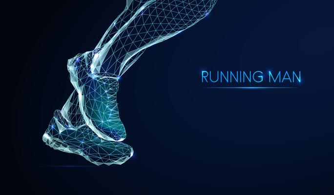 low poly running man