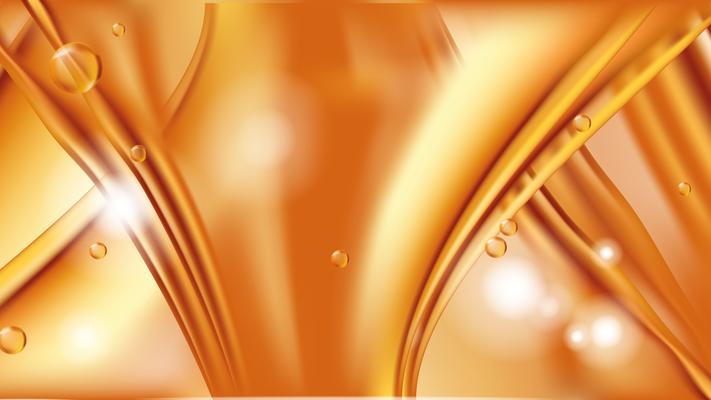 Orange golden flowing liquid abstract vector