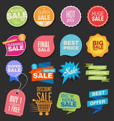 Modern badges stickers and labels collection