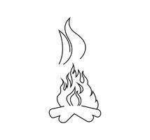 Burning bonfire with smoke vector