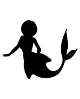 Black mermaid silhouette vector