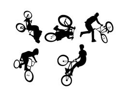 Trucos bmx siluetas vector