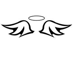 Angel wings and halo vector