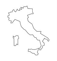 Mapa de Italia e islas vector