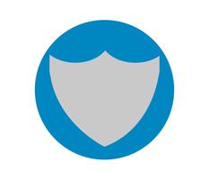 Grey police badge blue circle