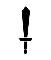 Icono de espada negra sobre blanco vector