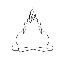 Bonfire line icon vector