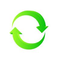 Green recycling arrows vector