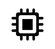Computer chip icon vector