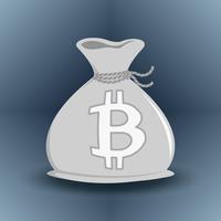 Bolsa de dinero gris Bitcoin vector