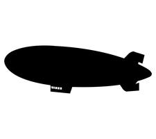 airship dirigible blimp air balloon black silhouette vector
