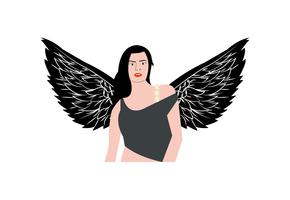Woman angel with bling jewelry vector
