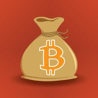 Brown Bitcoin Money Bag vector