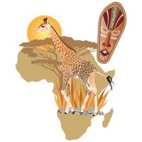 Ilustración vectorial de la fauna de África vector