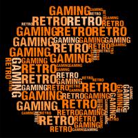 Ilustración de Vector de Wordcloud juego retro