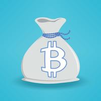 Blue BG Bitcoin Money Bag vector