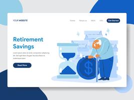 Landing page template of Retirement Savings Illustration  Concept. Modern flat design concept of web page design for website and mobile website.Vector illustration vector