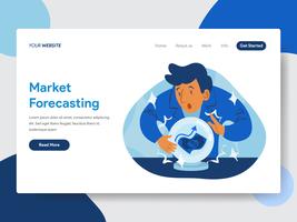 Landing page template of Market Forecast with Crystal Ball Illustration  Concept. Modern flat design concept of web page design for website and mobile website.Vector illustration vector