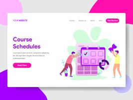 Landing page template of Student Course Schedule Illustration  Concept. Modern flat design concept of web page design for website and mobile website.Vector illustration vector