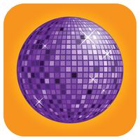 Purple disco ball with orange background vector