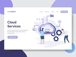 Landing page template of Cloud Services Illustration Concept. Modern flat design concept of web page design for website and mobile website.Vector illustration vector