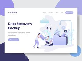 Landing page template of Data Recovery Backup Illustration Concept. Modern flat design concept of web page design for website and mobile website.Vector illustration vector