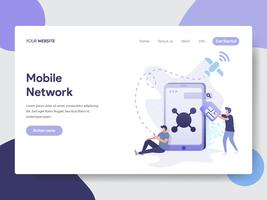 Landing page template of Mobile Network Illustration Concept. Modern flat design concept of web page design for website and mobile website.Vector illustration vector