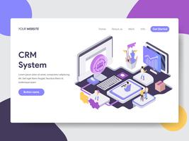 Landing page template of Customer Relationship Management Illustration Concept. Isometric flat design concept of web page design for website and mobile website.Vector illustration vector