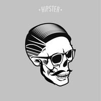 hipster skull symbol vector