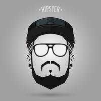 hipster sign cap vector