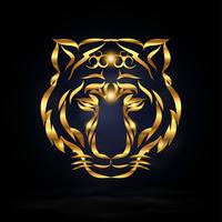 Abstract gold tiger vector