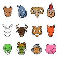 Animal zodiac icon vector