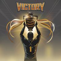 soccer player victory trophy vector