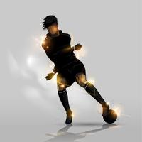 soccer player dribbling with ball vector