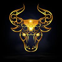 Gold bull symbol vector
