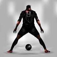 Soccer player ready to shoot vector