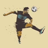 soccer jumping ink splash vector