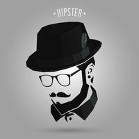 sombrero vistiendo hipster vector