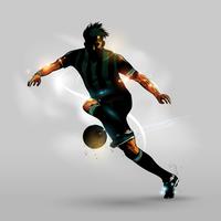 Abstract soccer running with ball vector