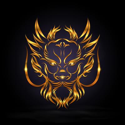 abstract gold dragon