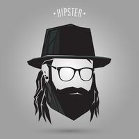 estilo de pelo largo hipster vector