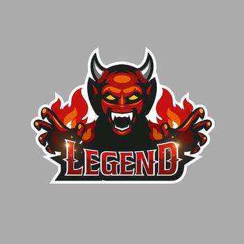 logotipo de la leyenda del diablo vector