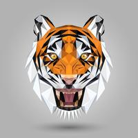 geometric tiger head vector