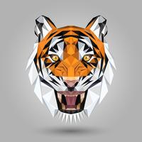 geometric tiger head vector