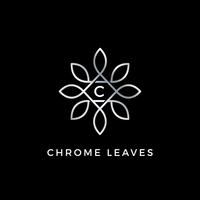 Silver Floral Vector Leaves Initial Letter Type C Logo Design Template